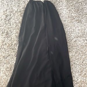Long black see through skirt